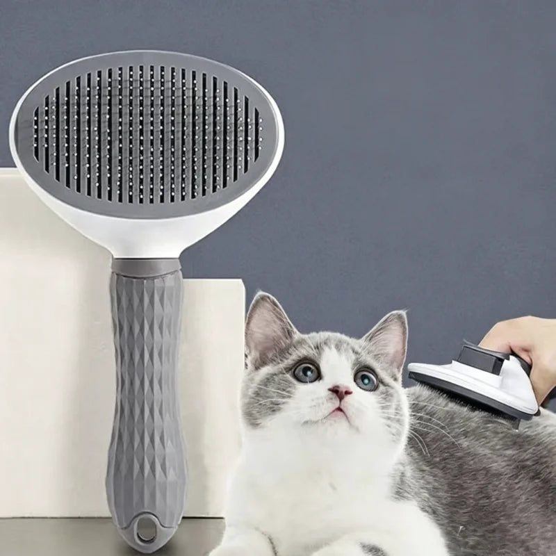 1PCS Pet Hair Removal Brush Dog Hair Comb Stainless Steel Automatic Hair Fading Cat Comb Pet Cleaning Grooming Supplies Quake