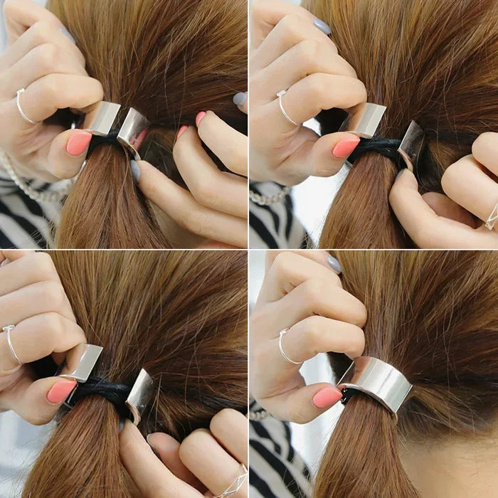 Women Vintage Ponytail Holder Buckle High Elastic Clip Hair Rope Fashion Simple Round Hair Ties Rings Headwear Hair Accessories Quake