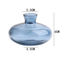 Transparent Mini Flower Vase Home Decoration Glass Hydroponic Plant Bottle Small Desktop Flower Arrangement Pot Living Room Quake blue-A