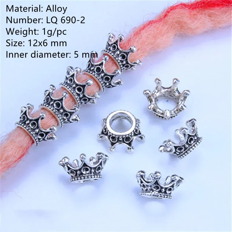 5-Piece Metal Dreadlock Hair Jewelry Braid Bead Accessories
