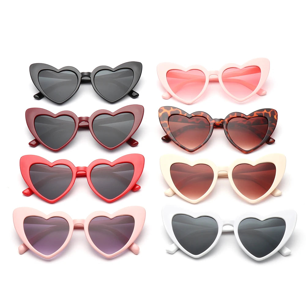 Fashion Heart-Shaped Sunglasses for Women Summer UV400 Sun Glasses Brand Design Love Heart Shades Trendy Street Snap Eyewear Quake