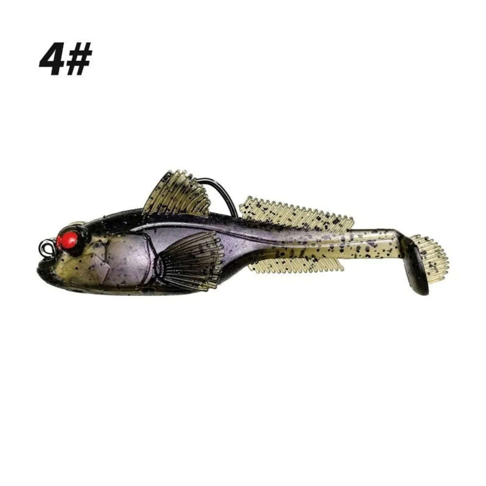 2pcs 9g Weight Silicone Goby Lure Jig Hook 12g Weight Sinking Soft Lure Perch Tackle Soft Material TPE Fishing Lure Bass Fishing Quake 9g 4-
