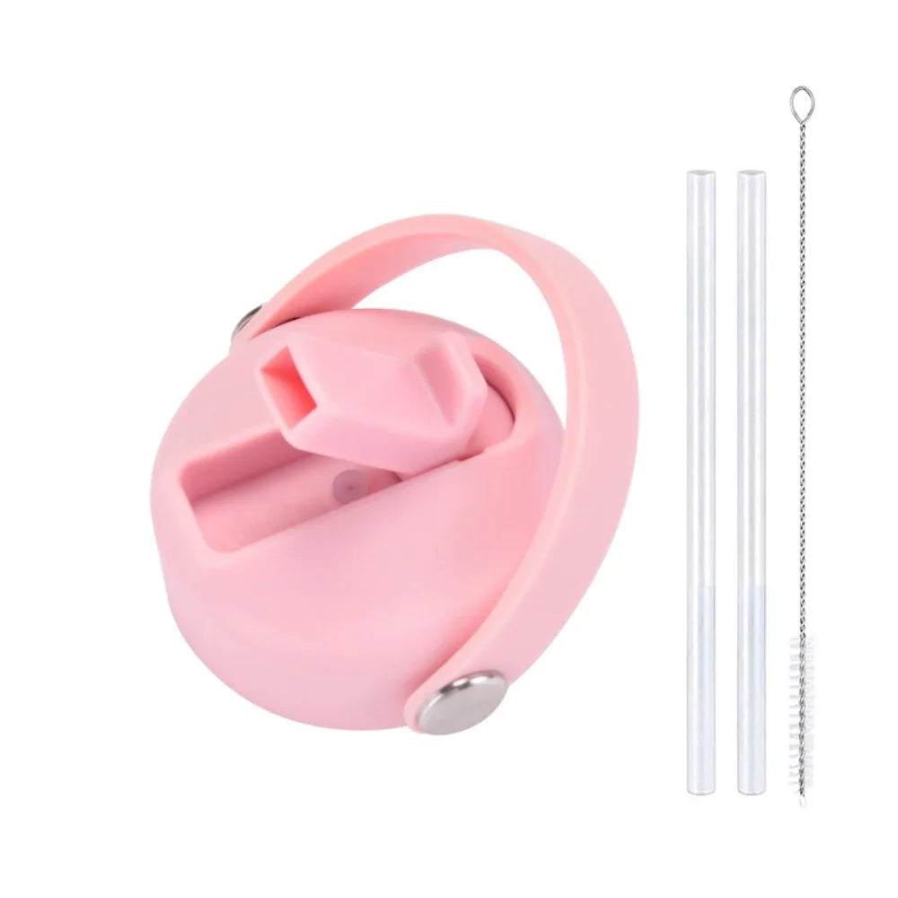 PP Plastic Cup Lid Splash Spill Proof With Big Handle Vacuum Bottle Replacement Lid Wide Mouth Bottle Cover Quake 1