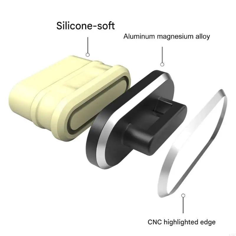 USB C Dust Plug Charging Port Protector with Metal Lanyard Hole, Silicone Type C Dust Cover for Pocket Carry and Cable K1KF Quake
