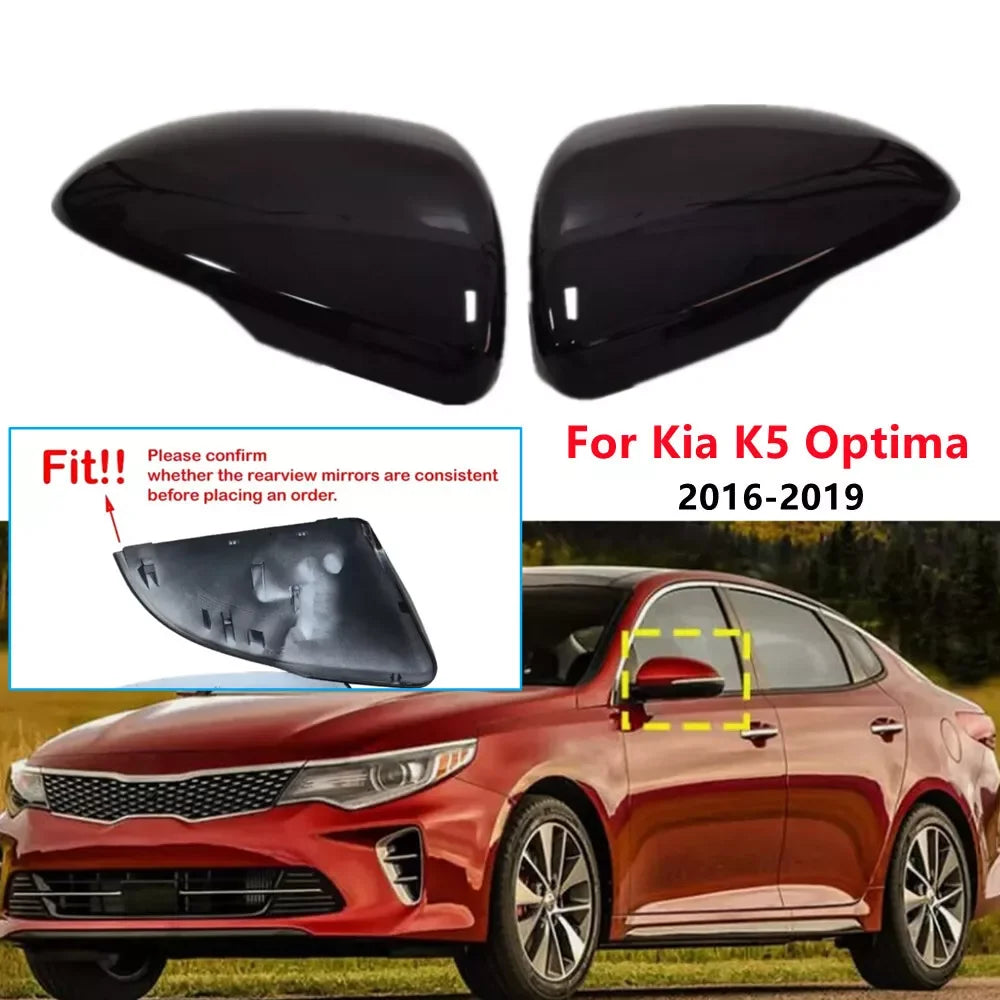 For KIA K5 Optima 2016-2019 ABS Carbon Fiber Buckle Style Car Exterior Body Side Door Rearview Mirror Cover Cap Shell Trim Quake