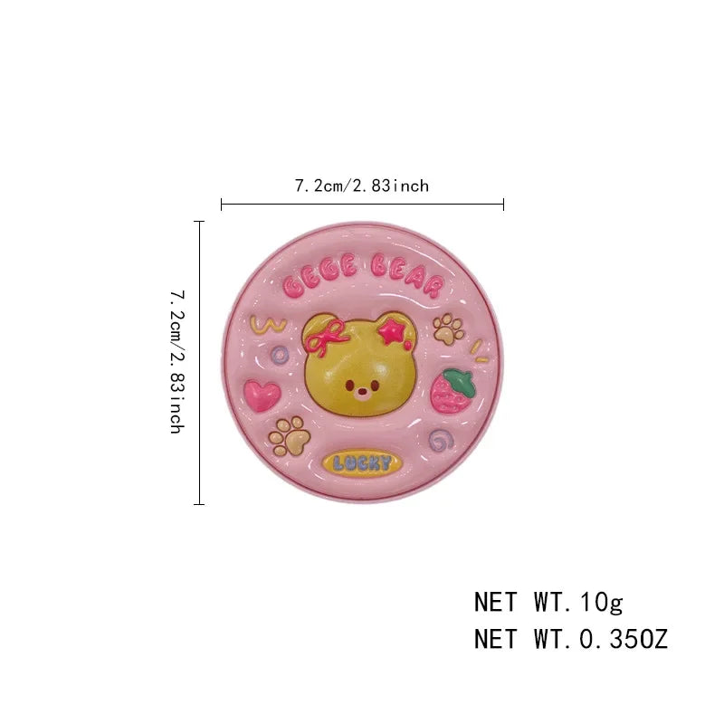 Matte Oil-Control Leather Cute Pressed Powder Lightweight Pore-Blurring Setting Makeup Long-Lasting Valentine's Day Gift Quake