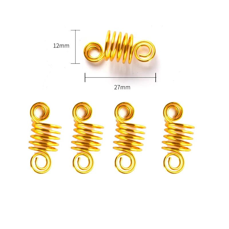5/10 Pcs Hair Braids Leaves Beads Women Silver Gold Color Hip-hop Hair Rings Braid Bead Hair Headband Braiders Accessories Quake 5pcs 16