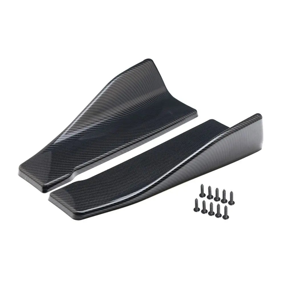 Spoiler Splitter Car Bumper Spoiler Rear Lip Diffuser Carbon fibre Car Corner Bumper Guards ABS Extensions Scratch Protector Car Quake 35cm-Carbon