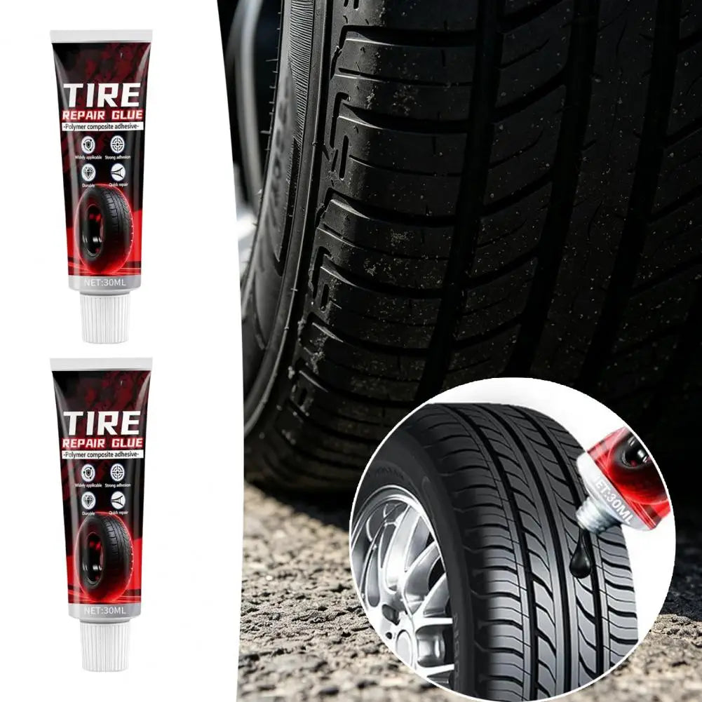Tire Puncture Repair Kit Tire Repair Kit with 30ml Glue Self-tapping Tubeless Plugs Tool Permanent Puncture Repair for Car Quake