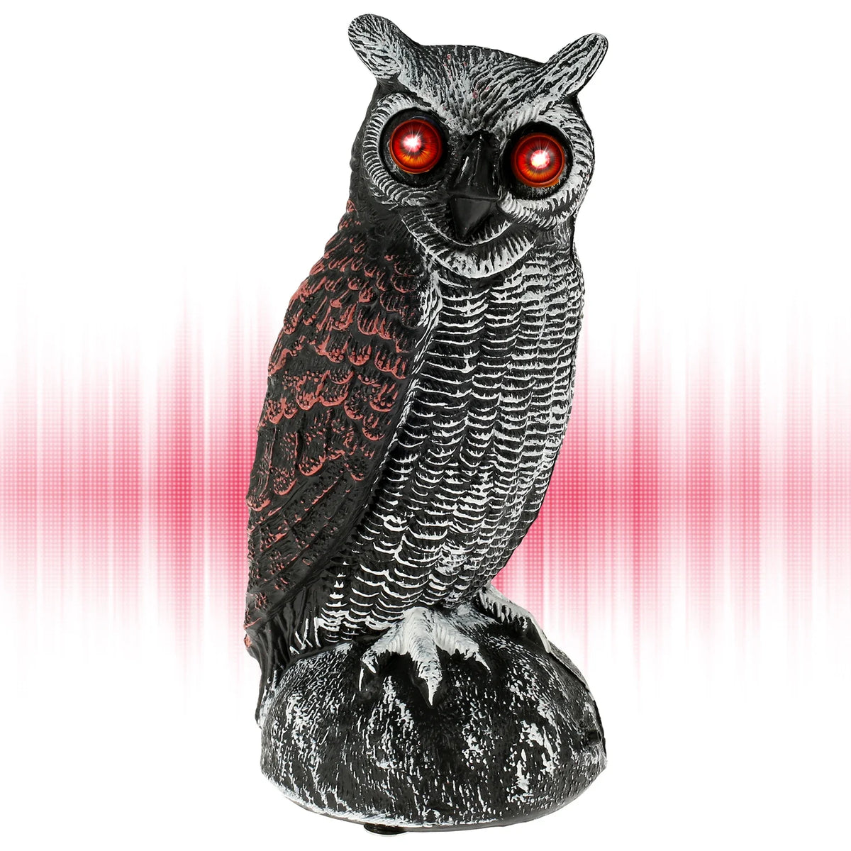 New Solar Owl Scare Bird Control Devices Waterproof Garden Fake Owl Deterrent Decoration With Scary Sound and Eyes Emit Light Quake Owl