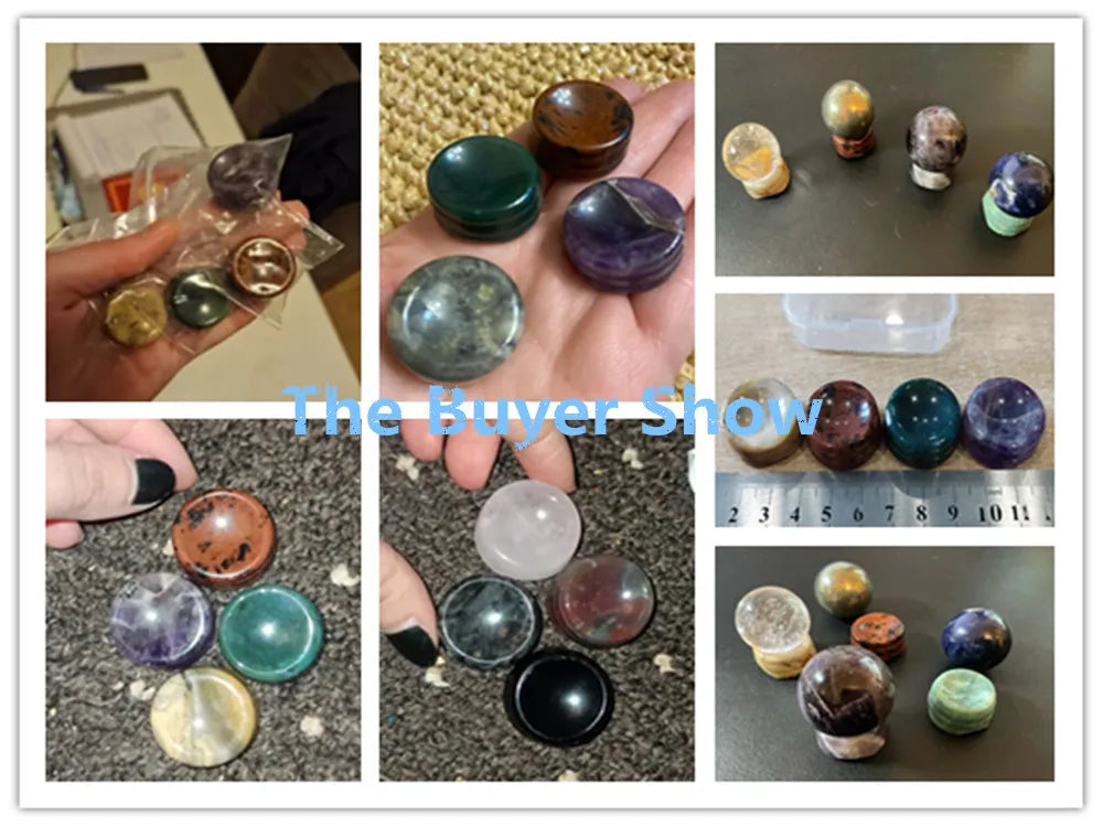 3Pcs/Set Natural Stone Round Ball Base Natural Stone Tiger Eye Quartz Bracket Odd Stone Base Decorations Jewelry Accessories Quake