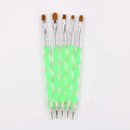 5Pcs/Set Dual End Nail Art Dotting Pen Acrylic Drawing Liner Flower Brush Rhinestone Crystal UV Gel Painting Manicure Tools Quake 05
