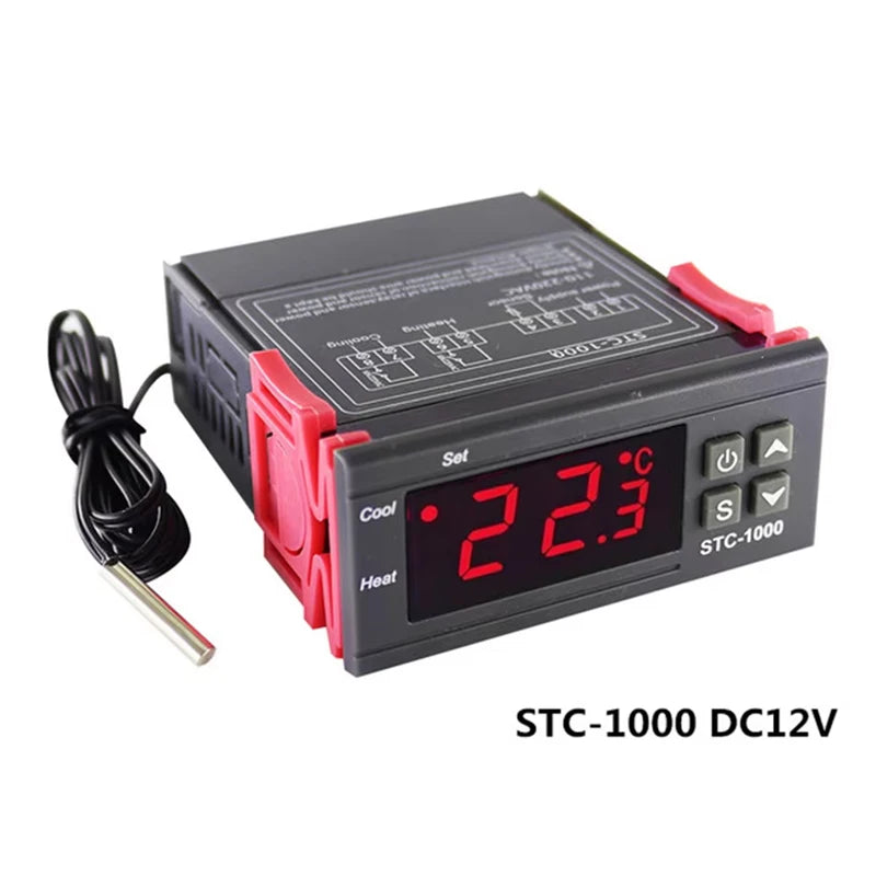 Smart STC-1000 Temperature Controller LED Digital Thermostat Thermoregulator Incubator Relay Heating and Cooling 12 V 220V Quake 12V