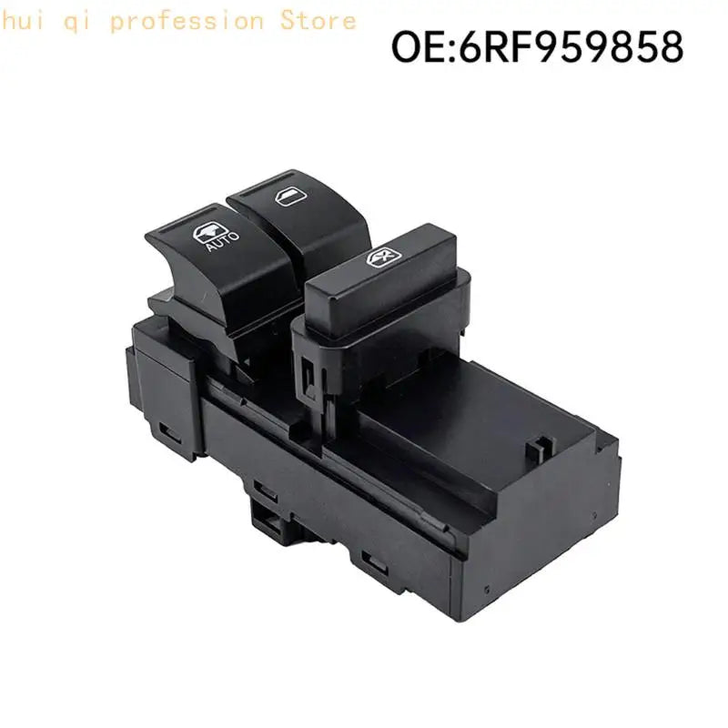 Door Glass Lift Button Assembly for Car Repair Service, Black Window Control Housing with Lock Control and Ref 6RF959858C for Quake