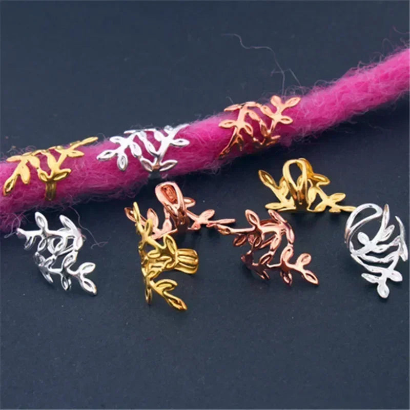20pcs Metal Hair Dreadlock Rings Gold Silver Adjustable Cuff Clip Hair Braids Dirty Braid Beads Hairpin Jewelry Hair Accessories Quake