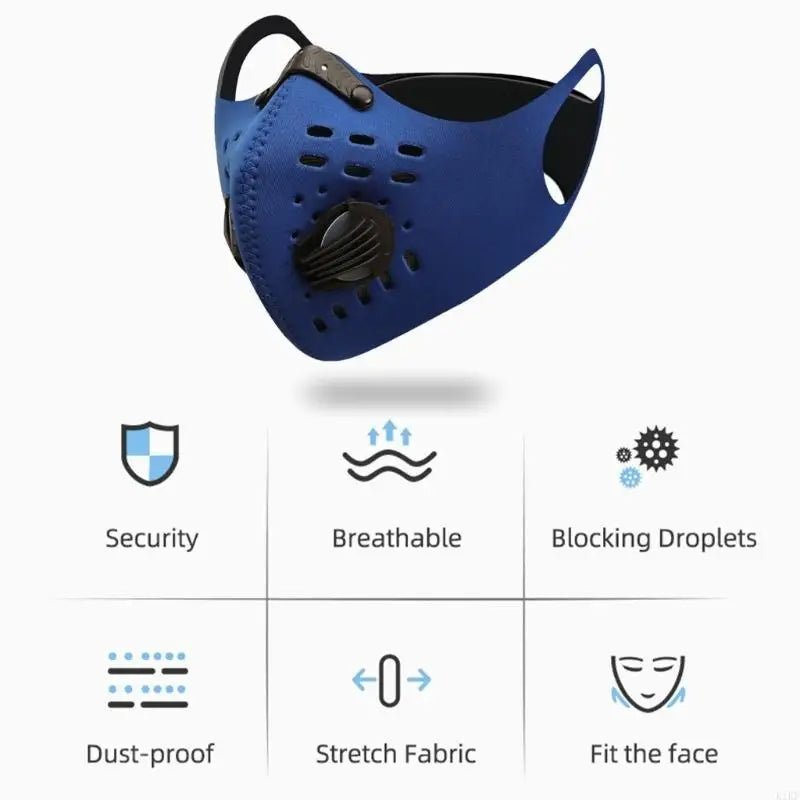 Filters Reusable Antidust Unisex Mouth Face Filter Breathable Earloop Smokes Pollen for Outdoor Cycling,Sport K1KF Quake