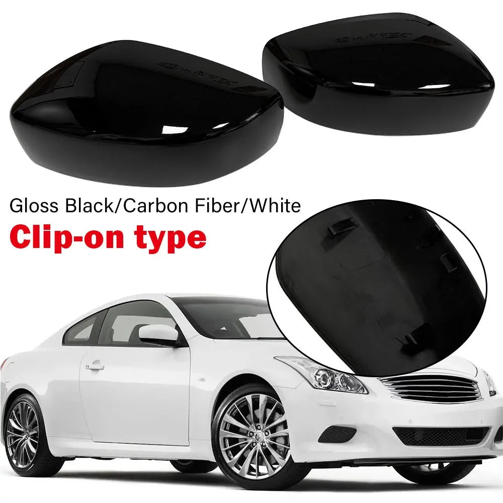 For Infiniti G25 G37 Q40 Q60 2009-2015 2x Car Replacement Rearview Side Mirror Cover Wing Cap Exterior Door Rear View Case Trim Quake