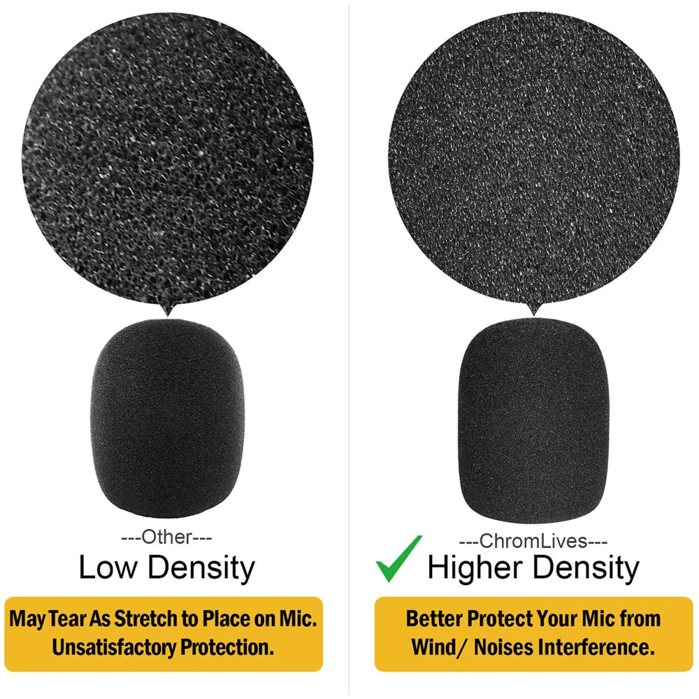 6pcs Microphone Cover High Density Mic Windscreen Sponge Foam For Most Standard Microphones Quake