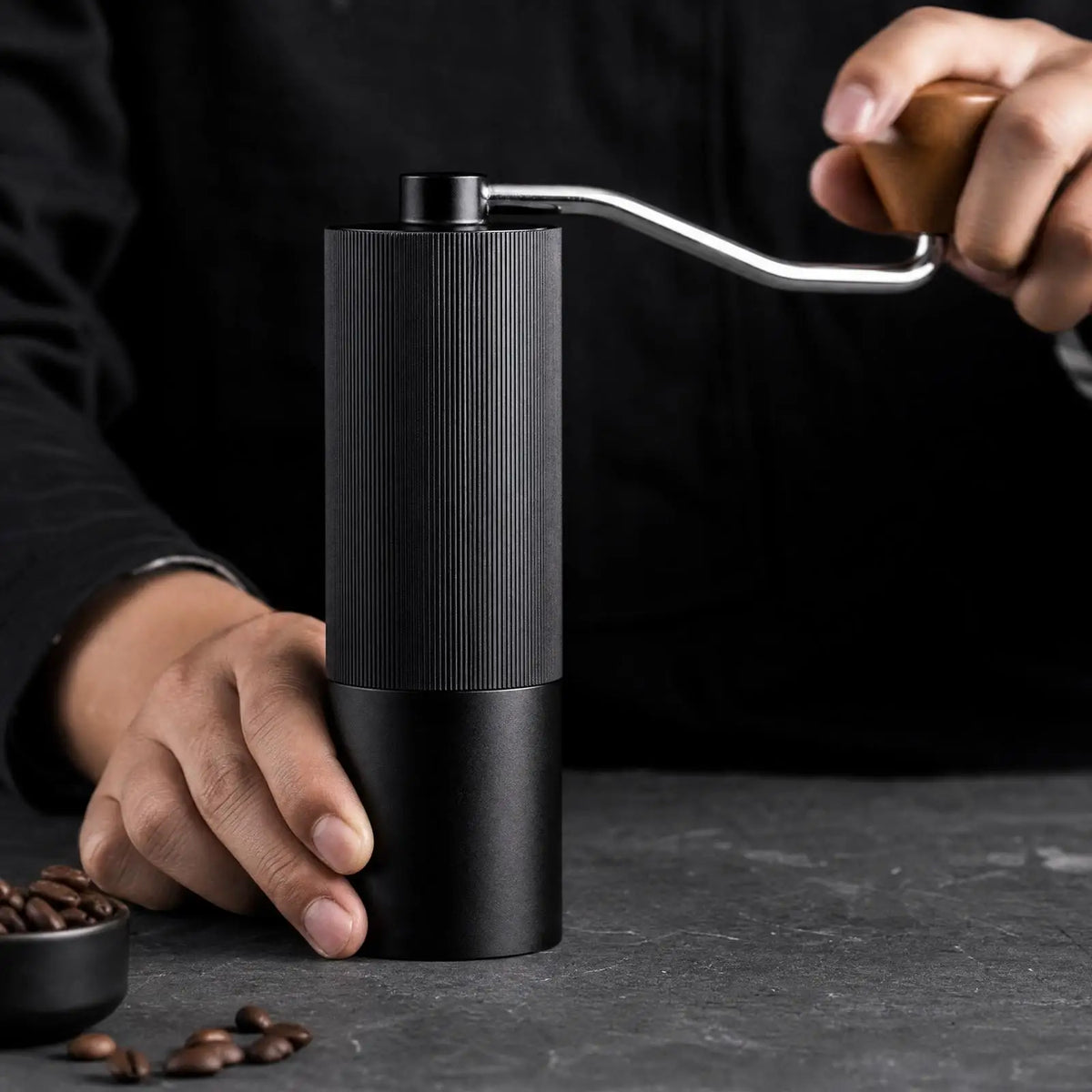 Manual Coffee Grinder Hand Crank Portable Mill for Travel Hiking Backpacking Fresh Coffee Making Quake 6starBurrDiamona