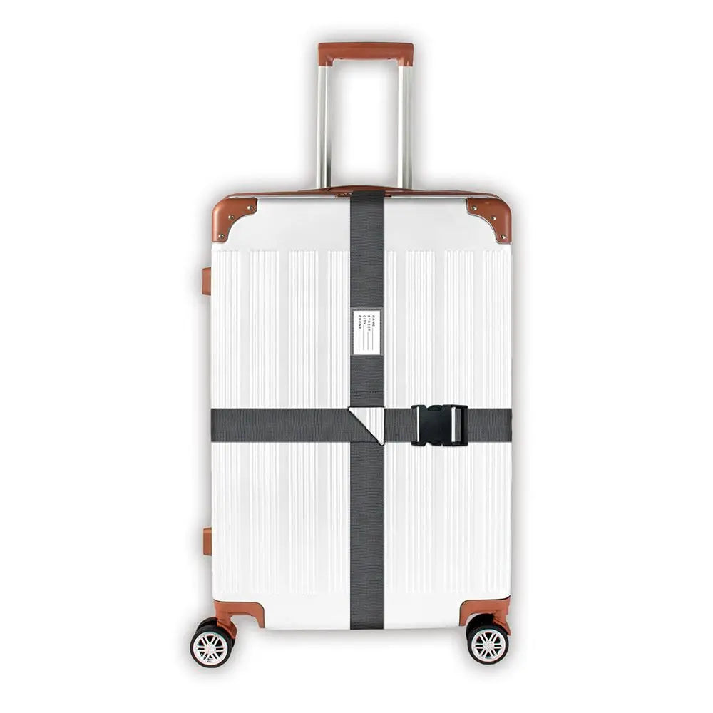Rainbow Suitcase Belts Name Sticker Travel Suitcase Accessories Packing Belt Baggage Belts Luggage Buckle Strap Quake grey