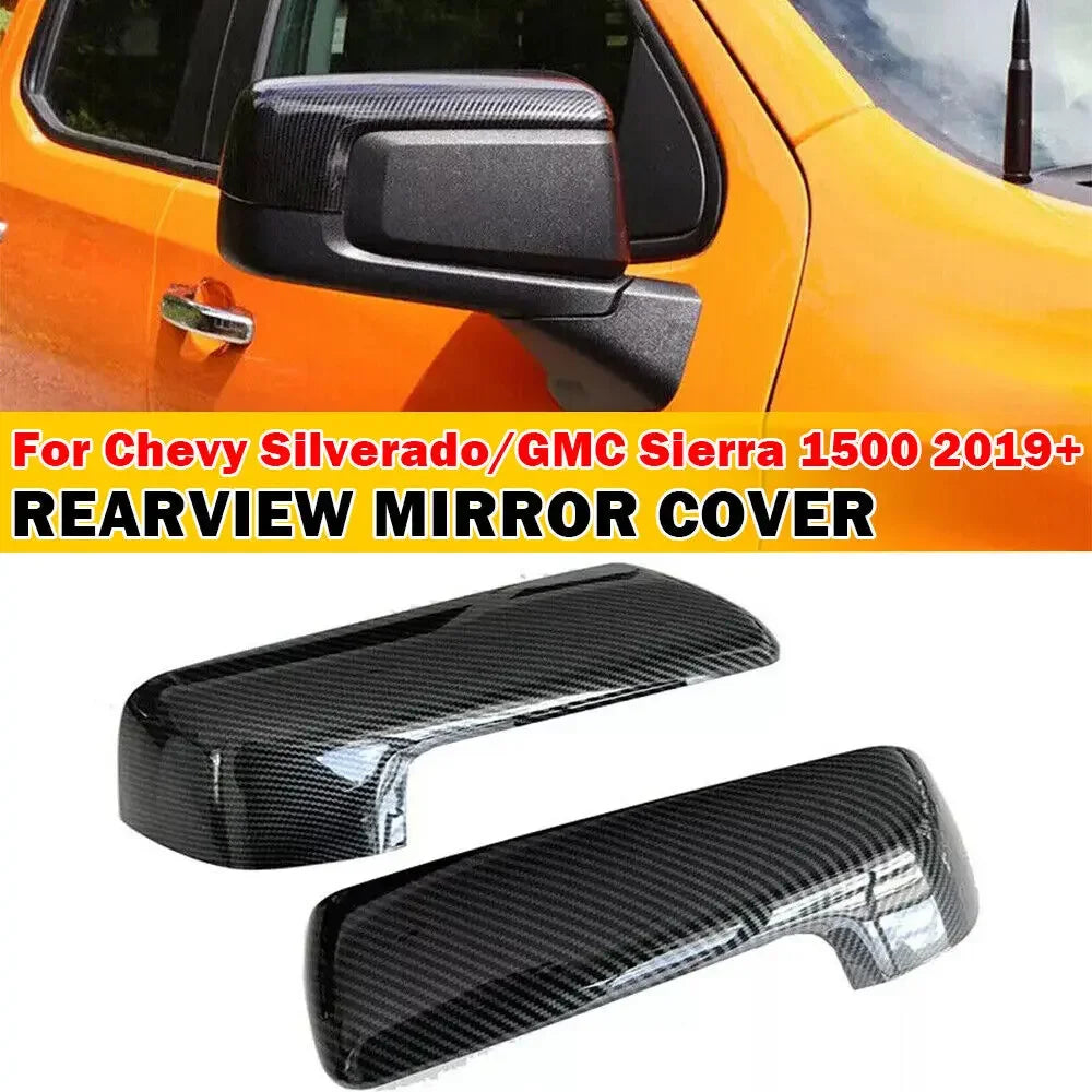 For Chevy Silverado 1500 CMC SIERRA 2019-2023 Car Sticker Rearview Side Mirror Cover Wing Cap Exterior Door Rear View Case Trim Quake