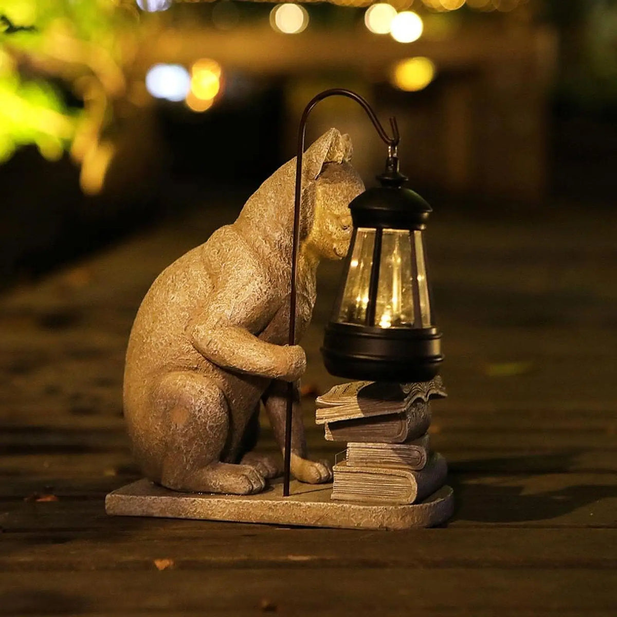 Cat Solar Garden Statue Solar Light Yard Figurine for Pathway Porch Outside Quake Default Title