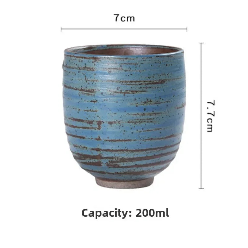 Japanese coarse pottery teacup single large pure handmade retro master cup ceramic coffee cup in ancient Quake