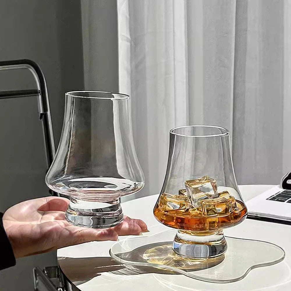 YWDL 2/4/6pcs Glass Whiskey Cup Set of 250ml Clear Lead Free Drinking Glasses Scotch Liquor Barware Beer Spirits Wine Glasse Quake