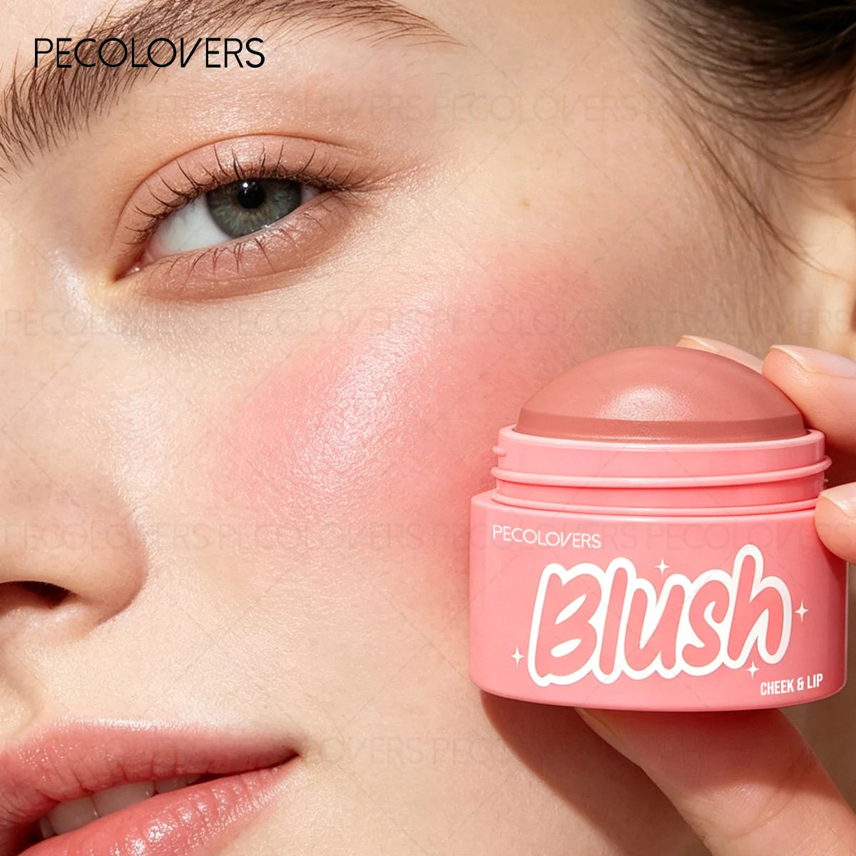 1PC Round Jar of Clear Powder Blusher, Brighten The Face, Waterproof and Durable, Multi Color Powder Blusher Choice Quake