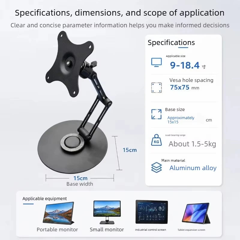 Monitor Foldable Arm Portable Monitor Pad Stand With 360 Rotation Tablet Support Displays Articulated Arm Monitor Accessories Quake