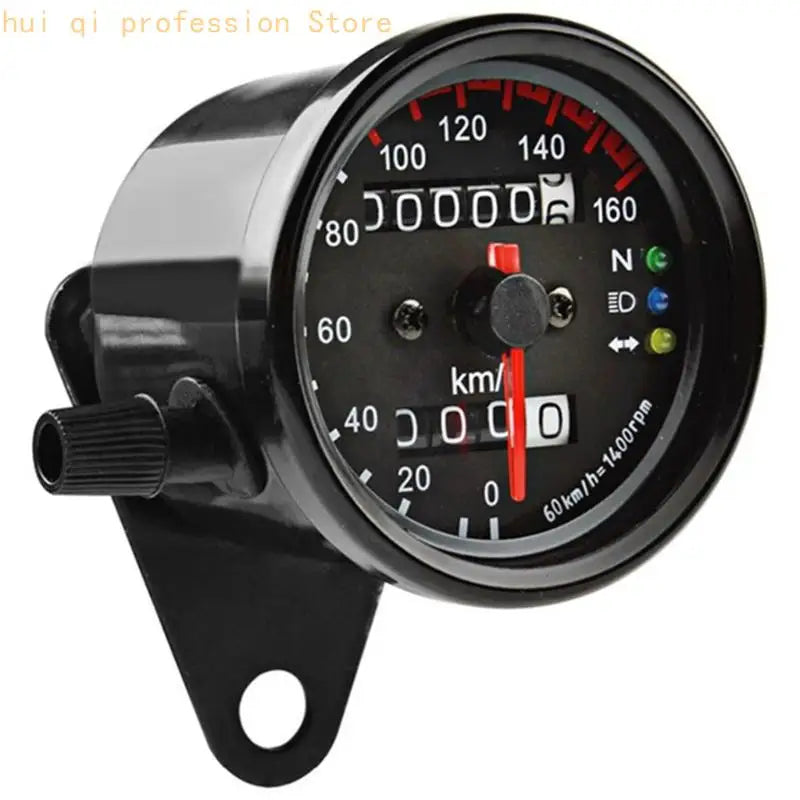 2.56" Motorcycle Speedometer With Headlight Turn LED Backlight Odometer Gauge 12V Universal H8WE Quake CN