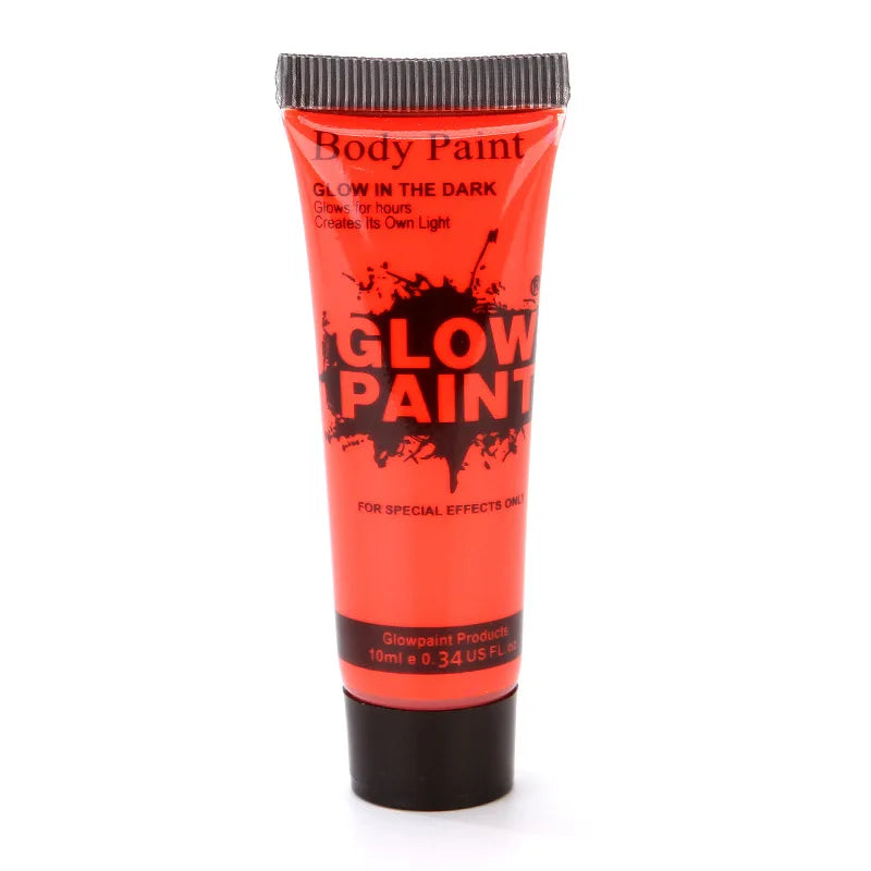 8 Color 25ml UV Neon Face Body Paint Neon Fluorescent Glow Safe Body paint For Festivals Parties Halloween Makeup Festival Party Quake 25ml-Red