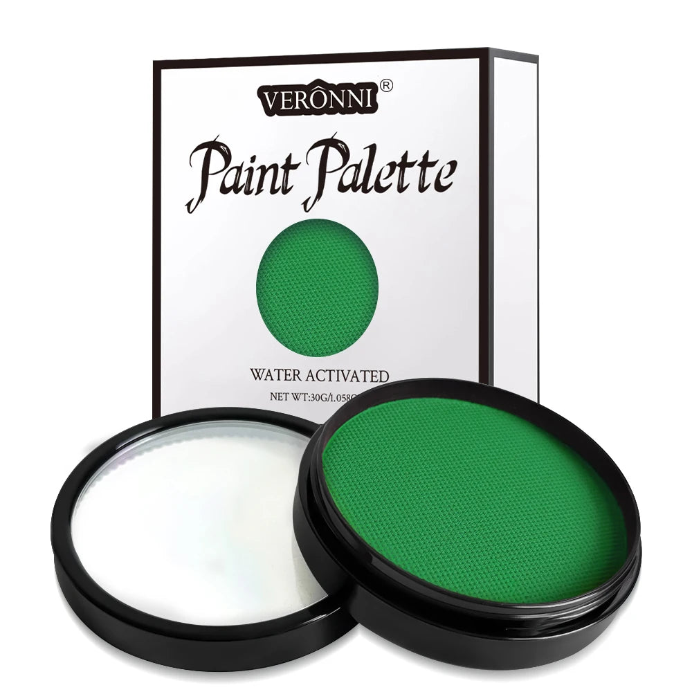30G Water Monochromatic Face Body Painting Palette Halloween Face Body Paint Makeup Body Partie 10 Brushes and Palettes Set Quake 1pcs greener