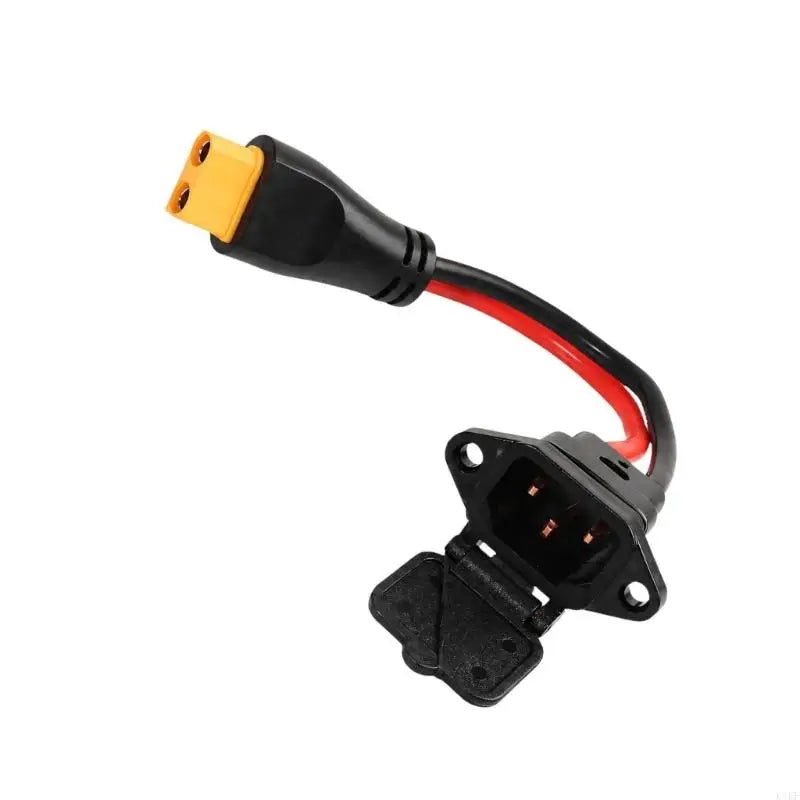 Three-Contact Panel-Mount Power Inlet Cable with XT90 End, Silicone Cord & Molded End-to-Cord Junction Assembly K1KF Quake