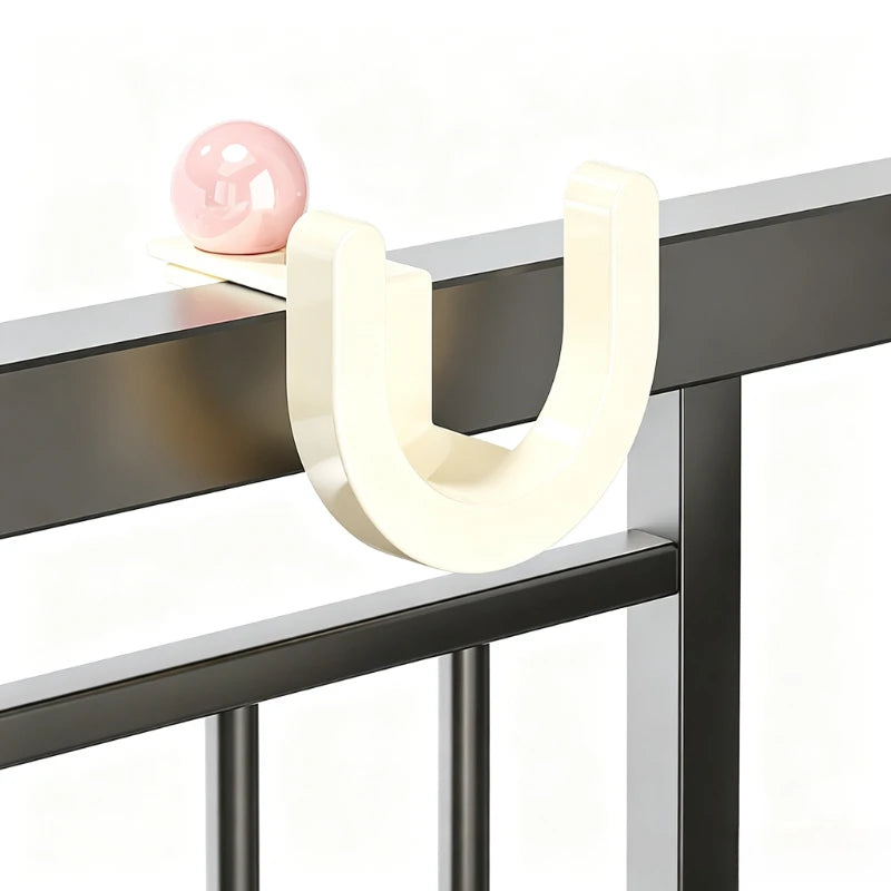 1pc Adjustable Outdoor Electric Tricycle Hook No Drilling Required Balcony Anti-theft Window Dormitory Bedside Clothes Hook Quake Pink - Adjustable