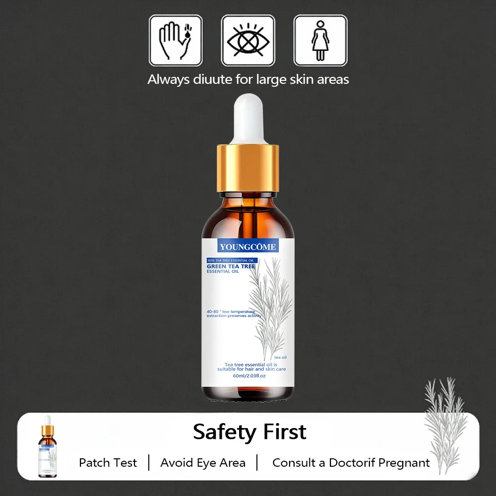 Green Tea Tree Essential Oil Moistunaing Skin Lifting Firm Fade Fine Lines Anti-aging Essence White Brighten Nourish Skin Care Quake