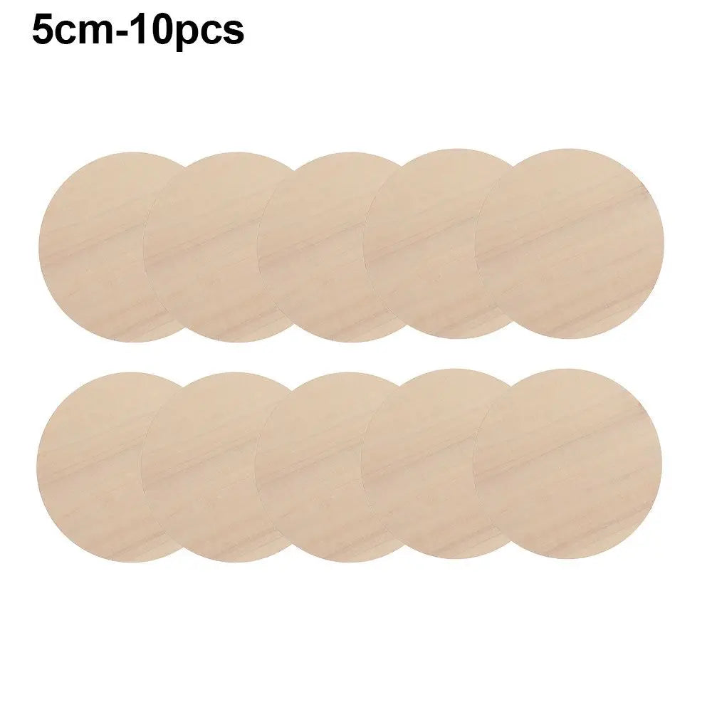 3/5/10pcs Unfinished Wood Pieces Wood Circles Blank Plaque for DIY Craft Pyrography Projects Games Scrapbooking Building Model Quake 5cm-10pcs