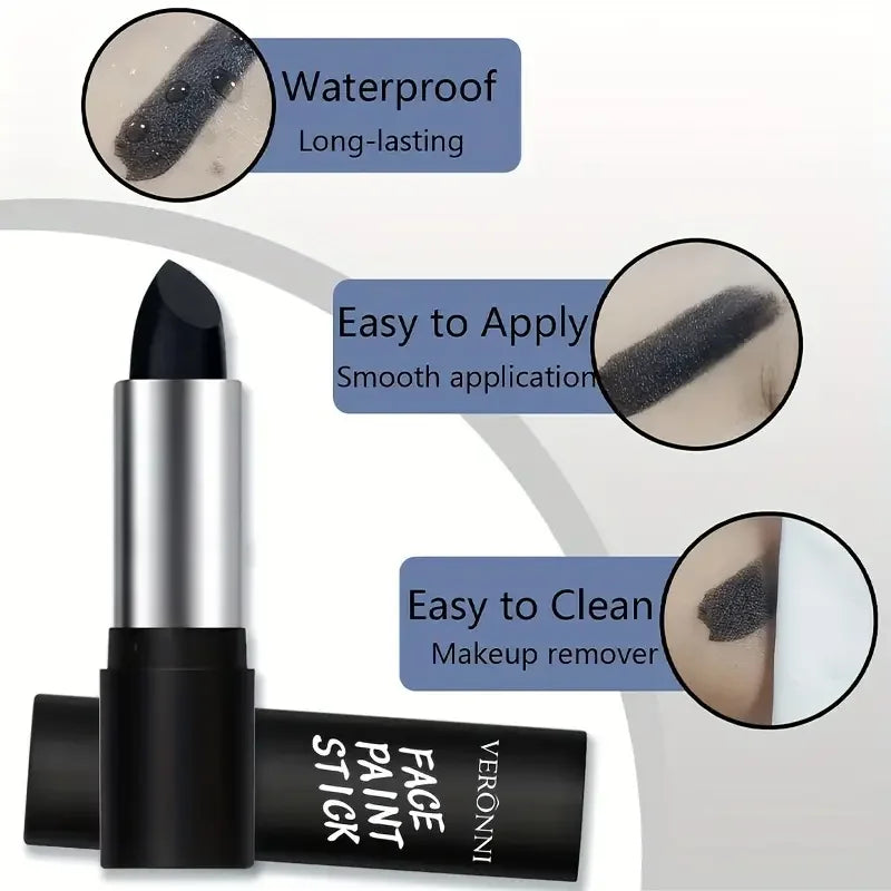 Black Eye Face Body Paint Stick, Waterproof Cream Body Paint Mixable Stick for Halloween Makeup Clown Makeup Face Paint Stick Quake