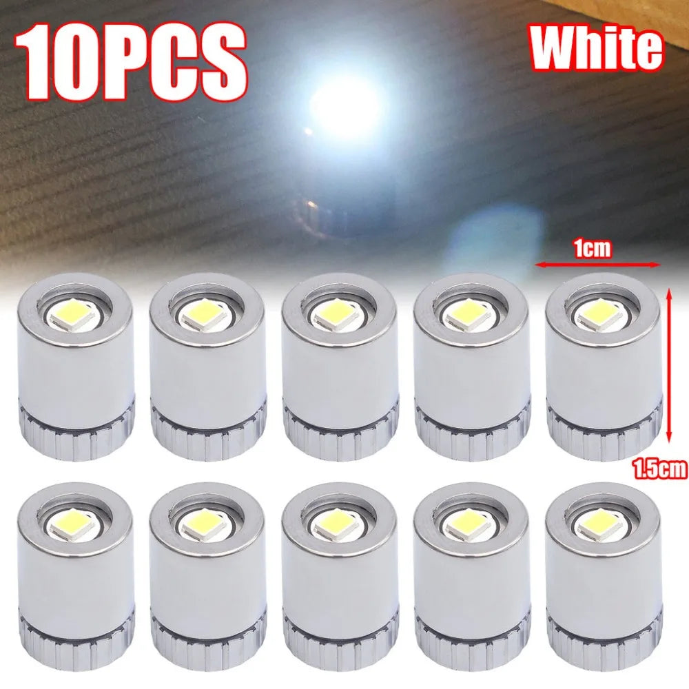 10Pcs Durable Small Mini LED Light Battery Powered Colorful Light Bulb Electronic Toys Accessories for Lantern Wick Base Quake 10Pcs White