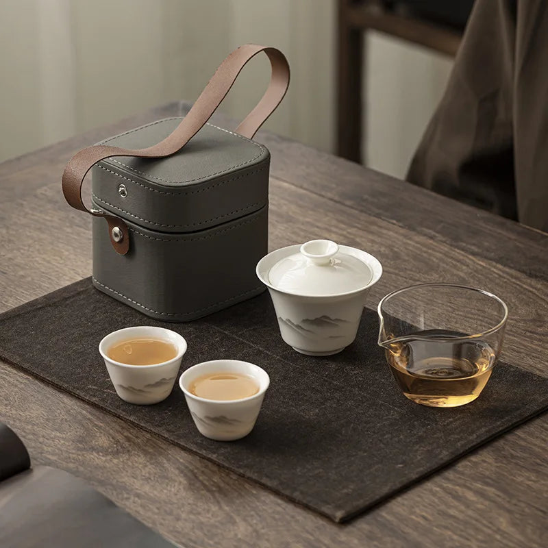Travel Tea Set Outdoor Portable Tea Set Conference Event Souvenirs Gift for Customers As Souvenirs Quake