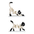 Abstract Cat Figurine,Resin Figure Dorm Line Crafts Statue Minimalist Art Quake 30x10x29cm