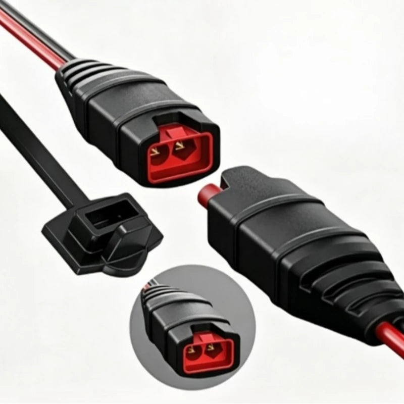 Heavy Duty European DIN Cigarette Lighter Plug to CTEK Connect 16AWG Automotive Vehicle Battery Charging Wire Cable Quake