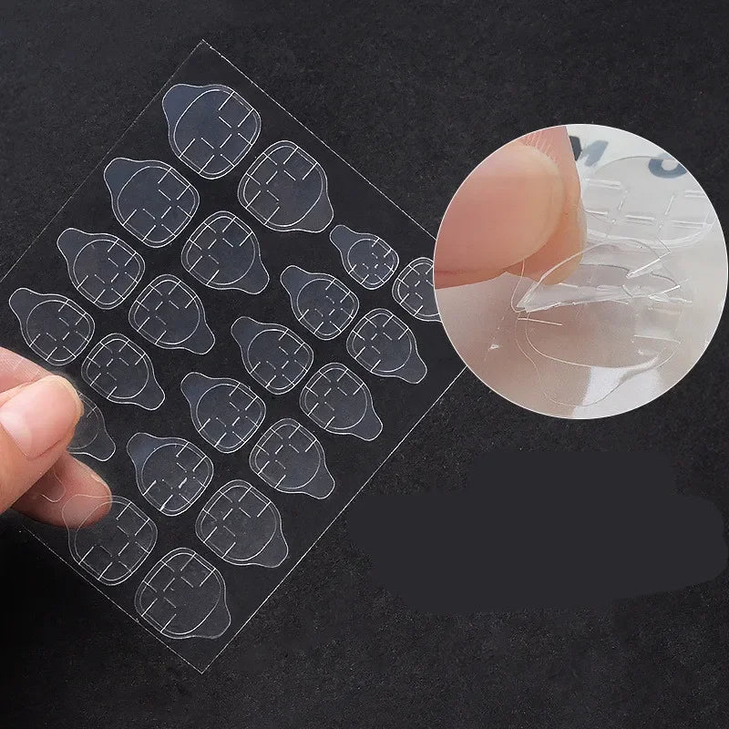 10Sheet Double Sided Adhesive Tape Glue Sticker for False Nails Fingernail Art False Nail Tips Extension Breathable Glue Tool Quake