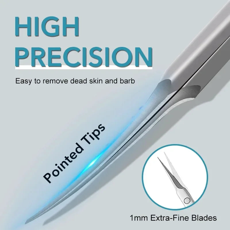 vvocci Art Clippers Cuticle Scissors Stainless Steel Dead Skin Remover For Nails Russian Nail Scissors Curved Tip Scissor Quake