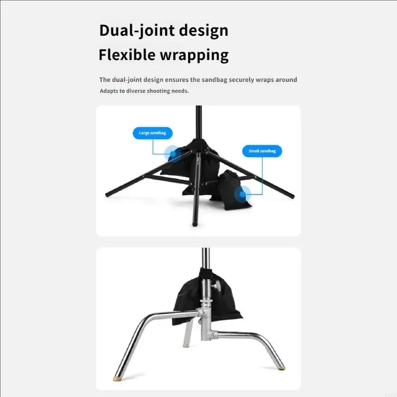 Two Section Sandbag Weight For Photography Light Stand Balance Support With Secure Fastener Tape For Studio And Outdoor Use K1KF Quake
