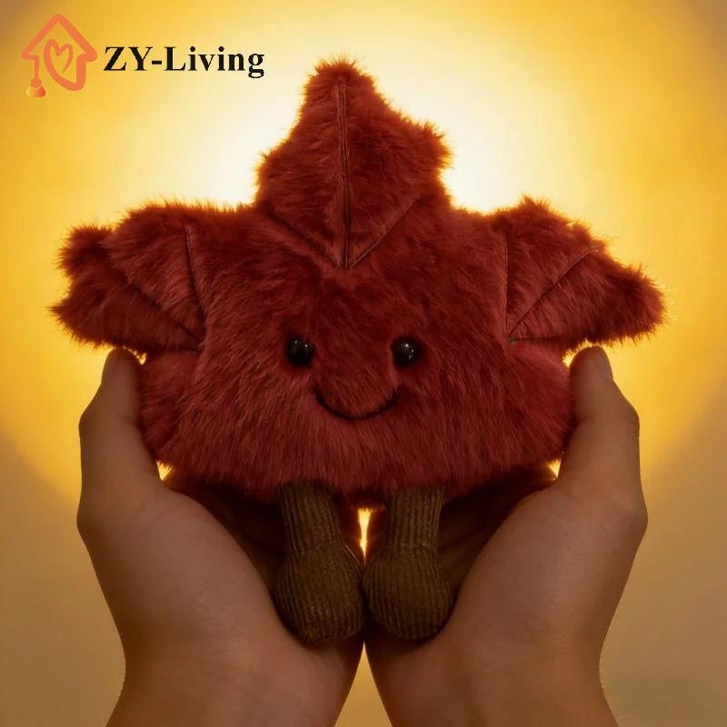 1Pcs Cute Cartoon Maple Leaf Doll Plush Keychain - Backpack Bag Decor ,Toy Gift for Kid Quake