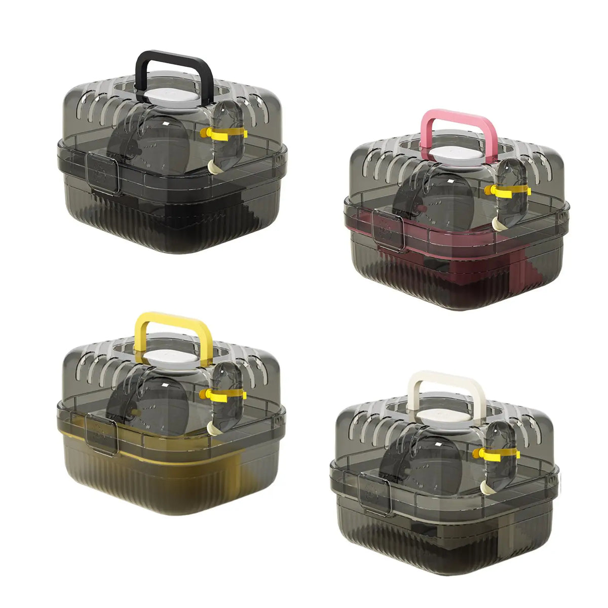 Breathable Hamster Enclosure Transparent Lid Portable Small Animal Habitat for Pet Holiday and Outdoors Quake
