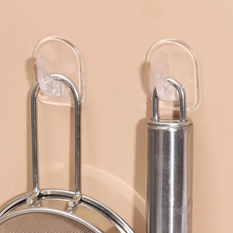 Mini Transparent Hooks Self-Adhesive Wall Hooks Heavy Duty Sticky Hangers Multi-Purpose Home Kitchen Bathroom Storage Organizer Quake