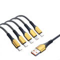 5-Output USB Type C Charging Cable for Simultaneous Device Charging with Interlaced Outer Cover and Reinforced Ends K1KF Quake USB CN