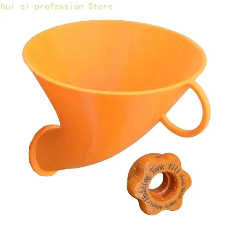 Wide Mouth Water Refill Funnel with Adapter Simple Installs for Trailers H8WE Quake for Orange CN